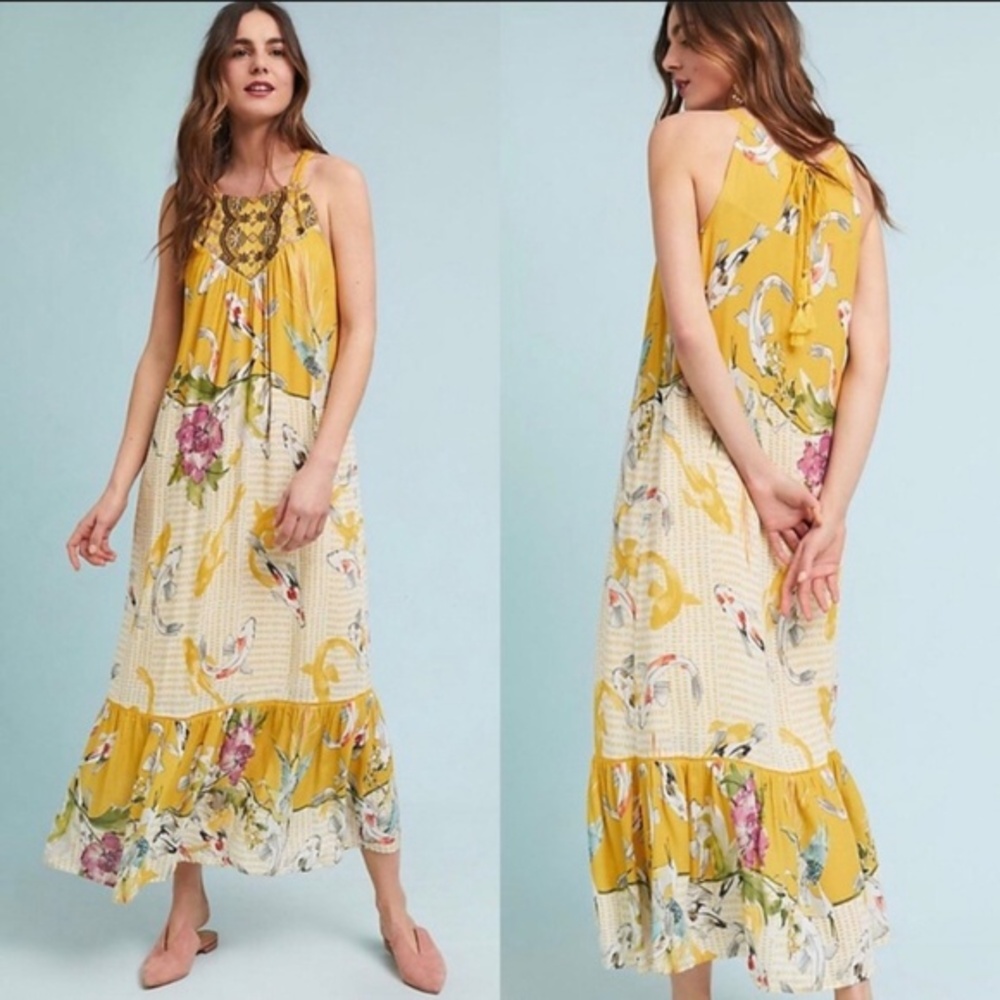 Anthro One September XS Paradiso Koi Dress